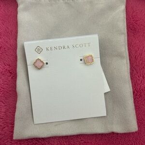 Kendra Scott Blush Pink and Gold Stud Earrings